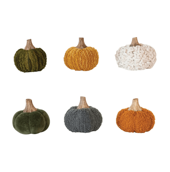 Creative Co-op Accessories Bouclee / Velvet Pumpkins (Sold Separately)