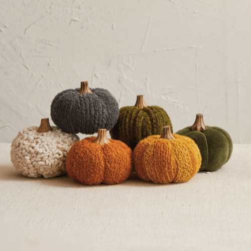 Creative Co-op Accessories Bouclee / Velvet Pumpkins (Sold Separately)