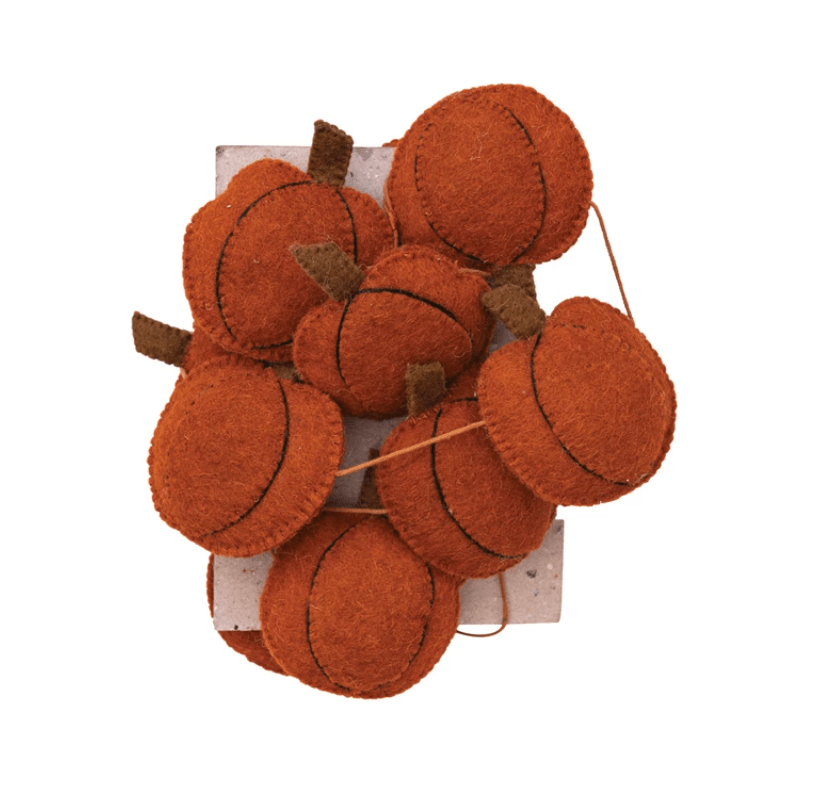 Creative Co-op Fall Pumpkin Felt Garland