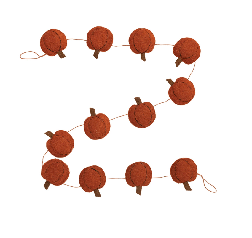 Creative Co-op Fall Pumpkin Felt Garland