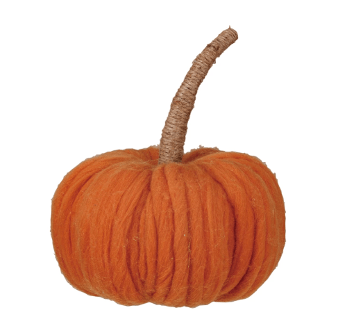 Creative Co-op Accessories Wool Pumpkin w Jute Stem