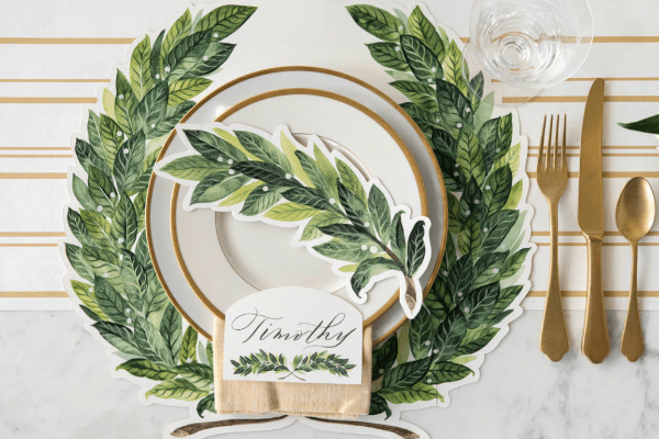 Hester & Cook Party Laurel Leaf Diecut Placemats