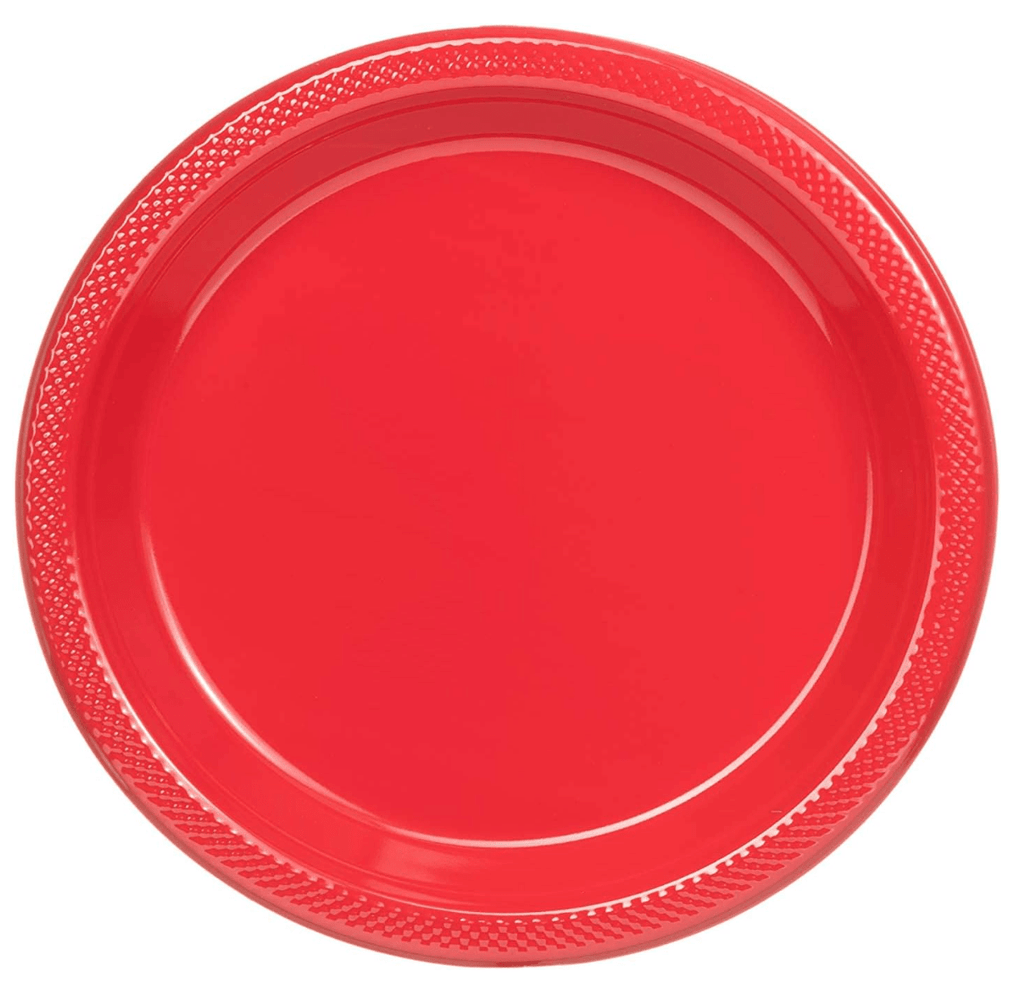 Jenn & Co. Party Red Plastic Plates (Choose Color)