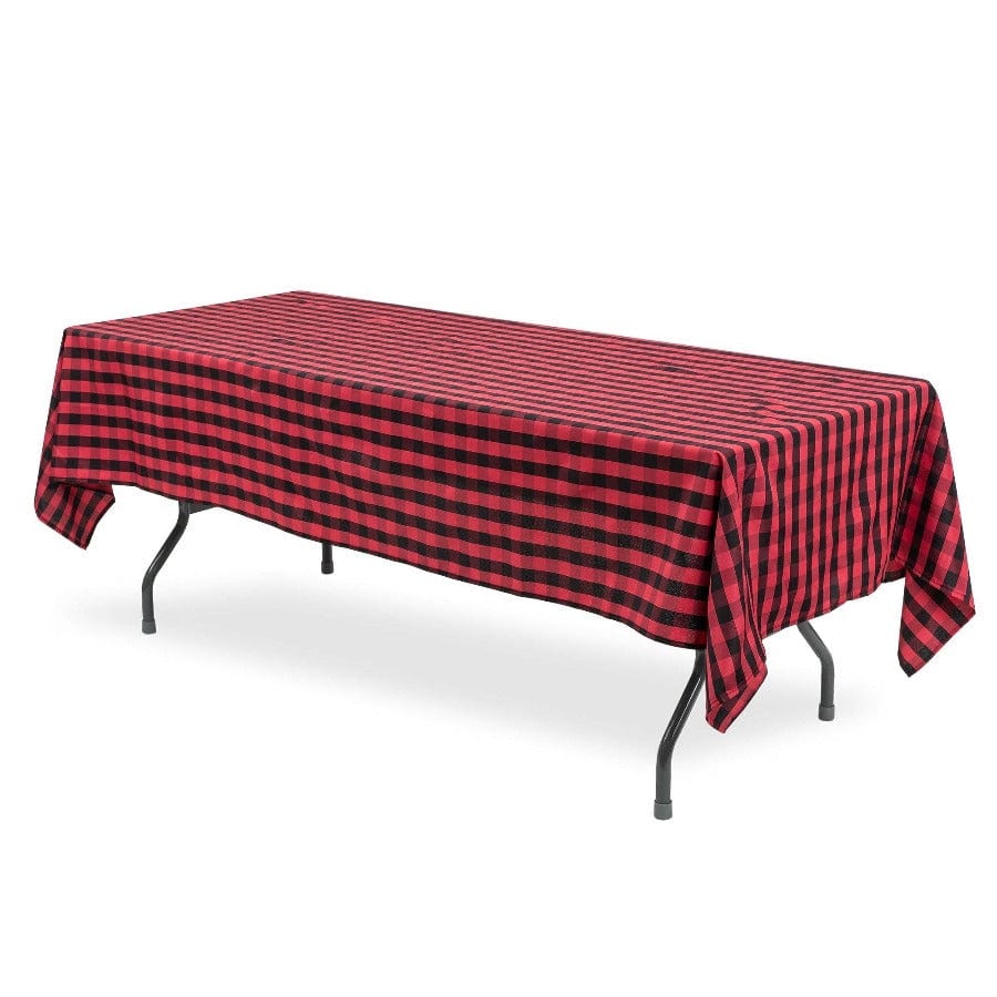 Portofino International Trading, USA Cardinal Buffalo Check Tablecloth - 60"W x 102"