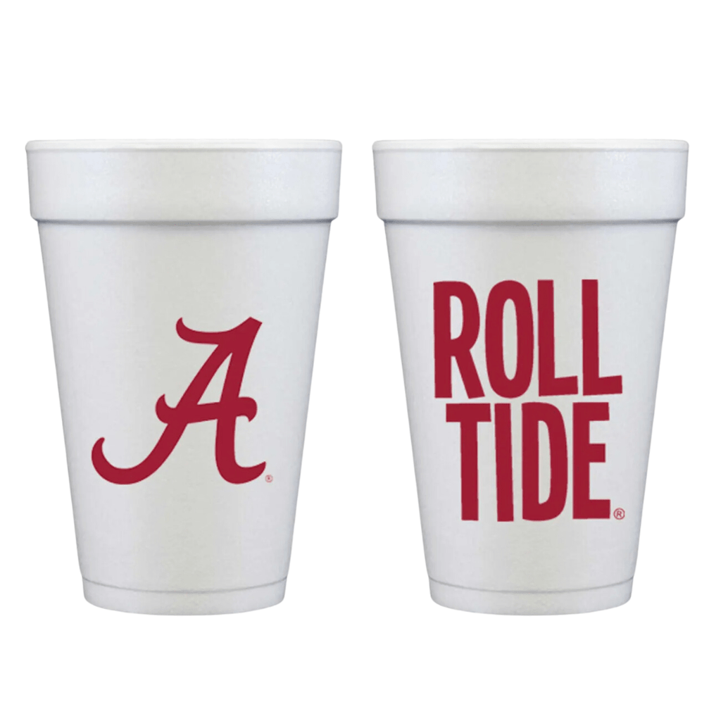 Two Funny Girls Party Alabama Foam Cups - Roll Tide