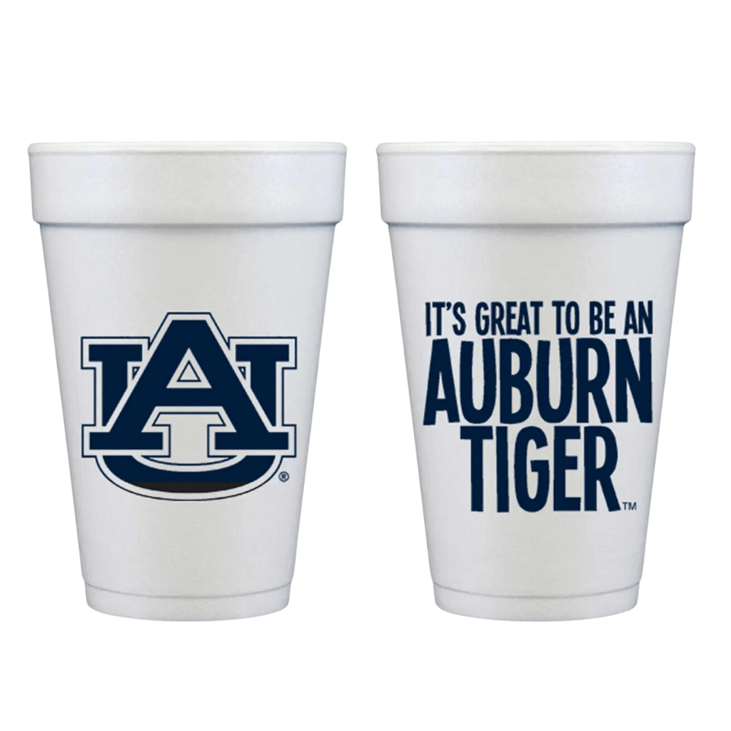 Two Funny Girls Party Auburn Foam Cups - Great Auburn Tiger