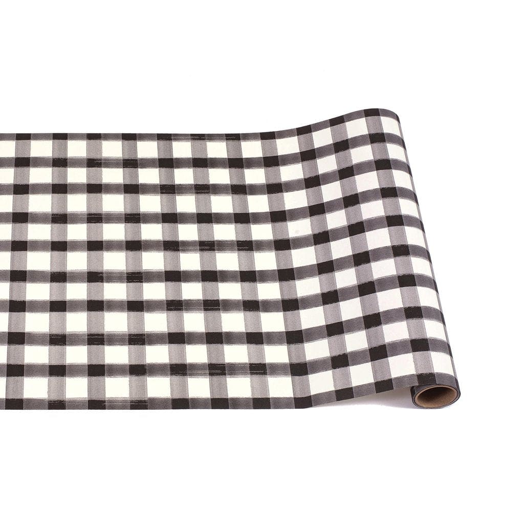 Hester & Cook Party Black Painted Check Table Runner