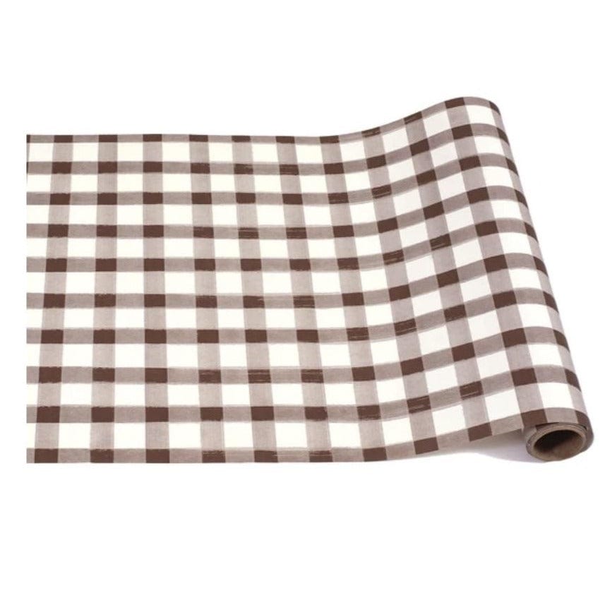 Hester & Cook Party Brown Painted Check Table Runner