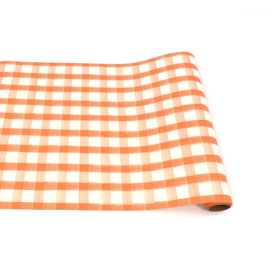 Hester & Cook Party Orange Painted Check Table Runner