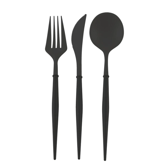 Sophistiplate Party Black Bella Cutlery